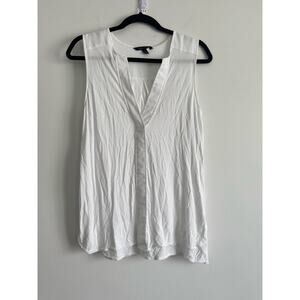 Banana Republic White Sleeveless Tunic Top Size‎ Small | V-Neck Draped Blouse